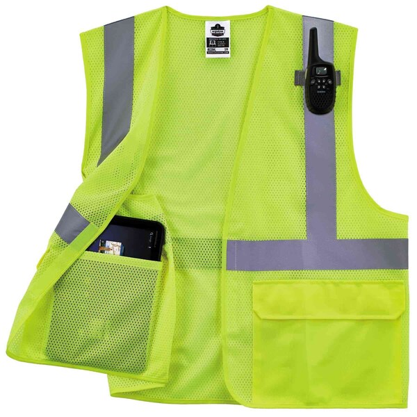 Ergodyne Lime Type R Class 2 Standard Mesh Vest,  - 8220HL