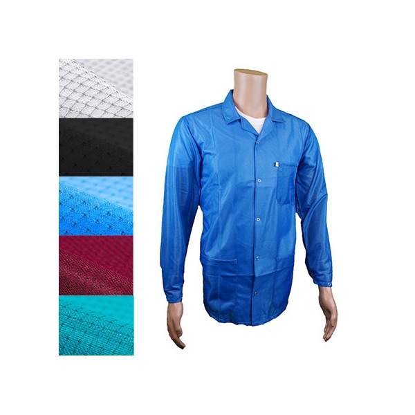 Transforming Technologies ESD Jacket, 3/4ths Length, Lapel Collar, Snap Cuff, 3X-Large, Teal - JKC9027SPTL