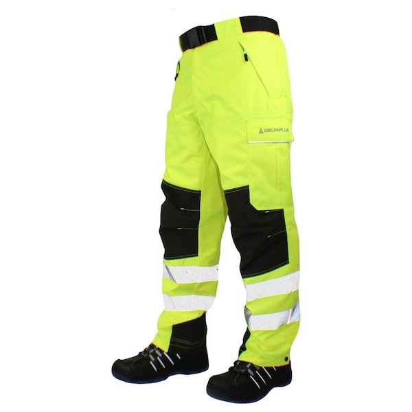 Delta Plus Chainsaw Protection, High-Visibility Yellow, Nylon, Spandex, Size L 35 to 41 in Waist Size - WELJEAP2L31
