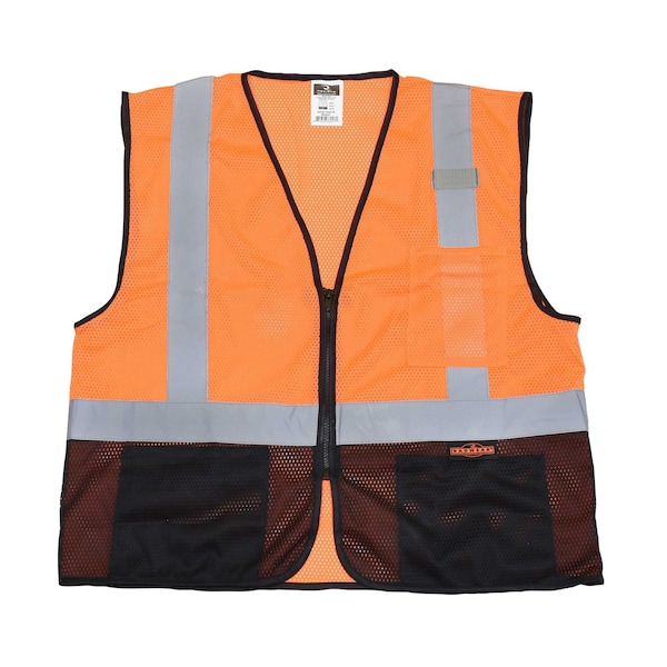 Radians Hi-Vis Econ Blk Bot Mesh Safety Vest-Org/Blk-XL - SV3B-2ZOM-XL