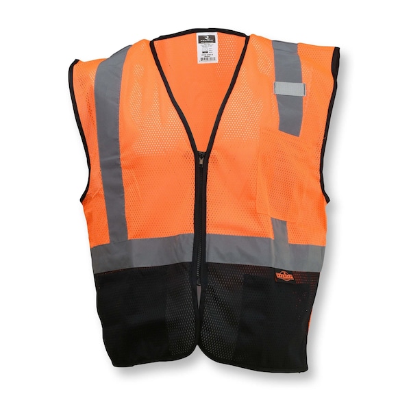 Radians Hi-Vis Econ Blk Bot Mesh Safety Vest-Org/Blk-XL - SV3B-2ZOM-XL