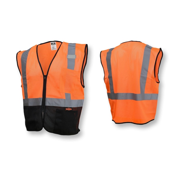 Radians Hi-Vis Econ Blk Bot Mesh Safety Vest-Org/Blk-XL - SV3B-2ZOM-XL