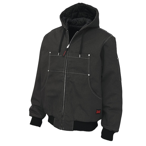 Tough Duck Hooded Duck Bomber Jacket, Black, 4XL - WJ302