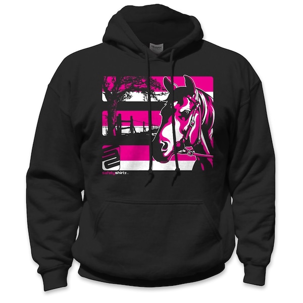 Safetyshirtz Horse High Visibility Hoodie, Black, S - 35030503S