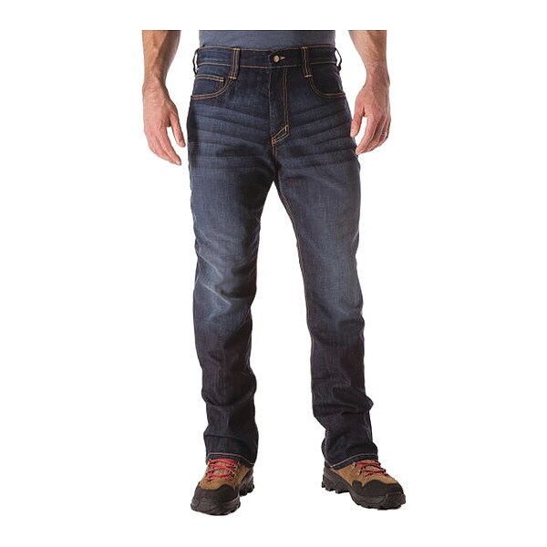 5.11 Men's Defender Straight Flex Jeans, 36 in, Indigo, 76% Cotton/24% Polyester - 74477