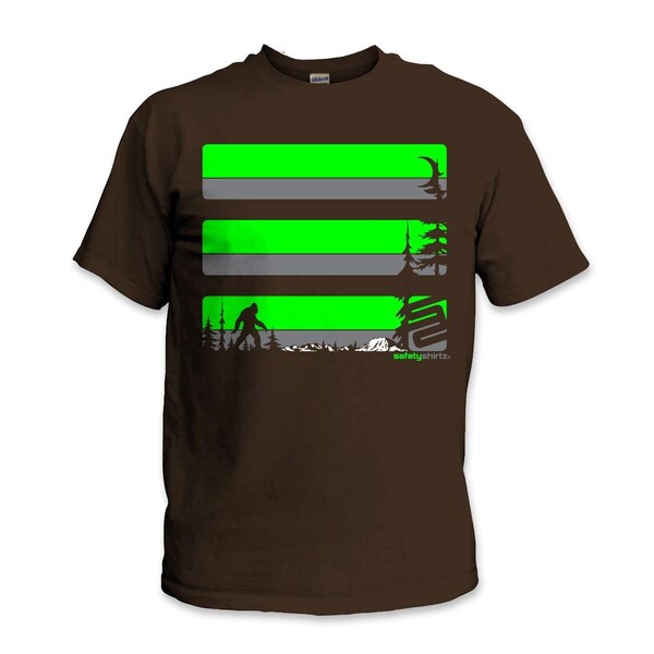 Safetyshirtz Sasquatch High Visibility Tee, Brown, XL - 64041201XL