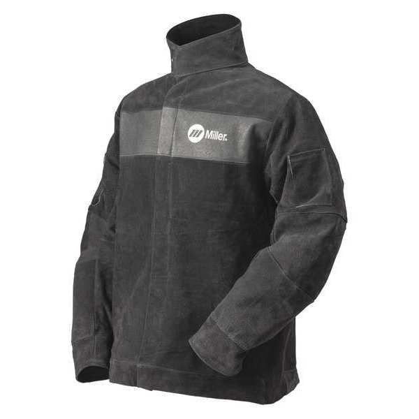 Miller Electric Welding Jacket, S, 2 oz Pigskin, Snaps Closure - 273212