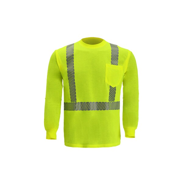 2W International High Viz Long Sleeve Jersey T Shirt, 3X-Large, Lime, Class 2 - TL125C-2 3XL