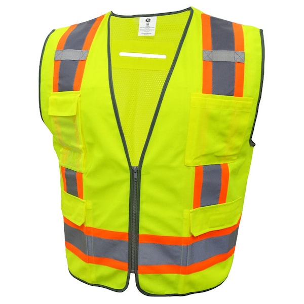Ge Green Surveyor Vest M, 8 Pockets, Contrast Trims - GV082GM