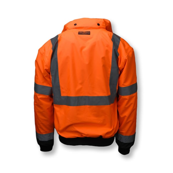 Radians Hi-Vis 2-in-1 Bomber Jacket, 100% Polyester Oxford, 300D, DWR Coated, Hi-Vis Orange / Black, L - SJ110B-3ZOS-L
