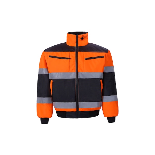2W International Hi-Vis Reversible Jacket, 100% Polyester Oxford with PU coating., Class 2 Orange/Black, 2XL - 300BC-2 2XL