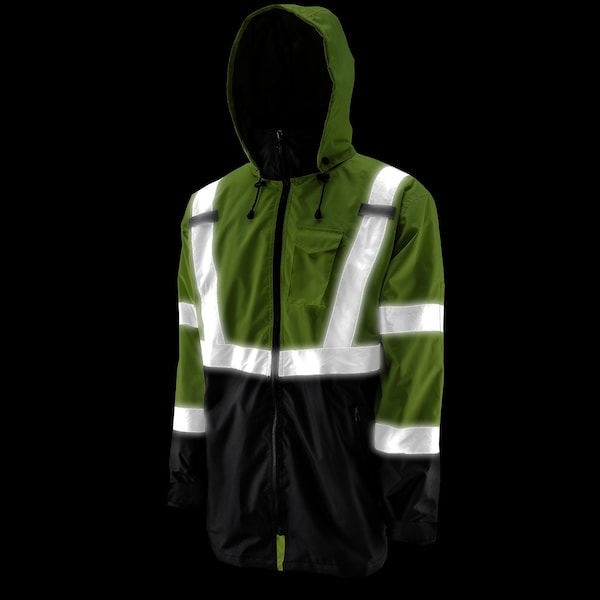 Lift Safety HI-Vis Parka Jacket, 100% Polyester 300D Oxford, Class 3 Type R, Yellow/Black, L - AVP-17HVKL