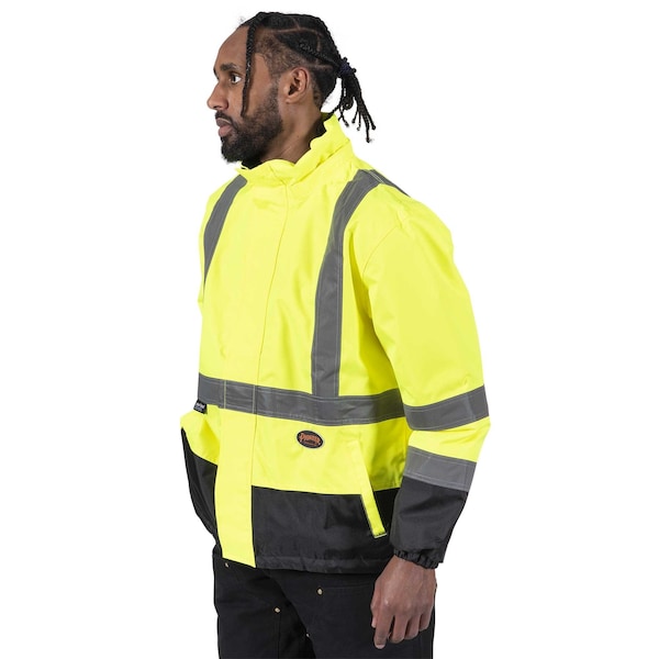 Pioneer Polyester, Zipper with Snap Storm Placket, Hi-Vis Yellow, S - V1140460U-S