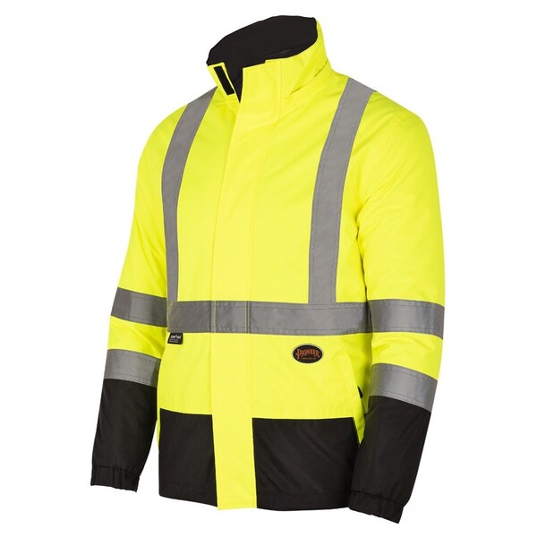 Pioneer Polyester, Zipper with Snap Storm Placket, Hi-Vis Yellow, S - V1140460U-S