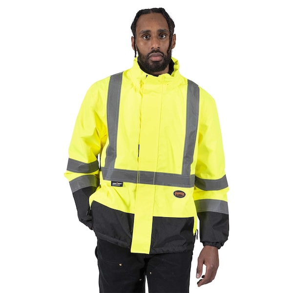 Pioneer Polyester, Zipper with Snap Storm Placket, Hi-Vis Yellow, S - V1140460U-S