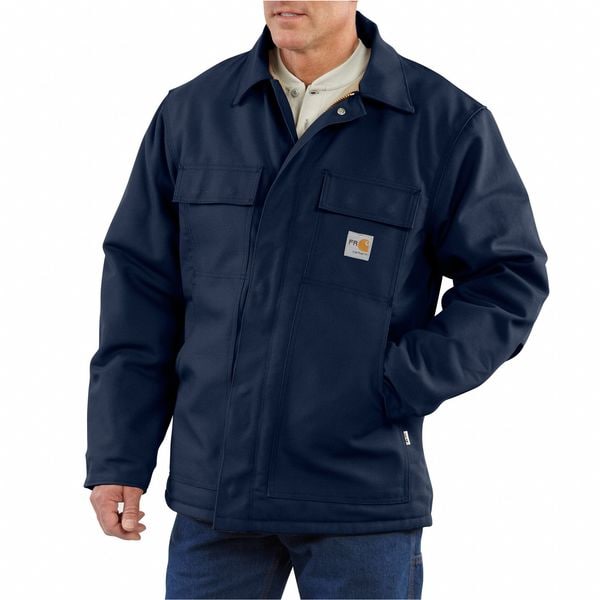Carhartt FR Coat, 54.3 cal/sq cm, 2XL, 13 oz 100% Cotton, Hook-and-Loop, Zipper Closure - 101618-410 2XL TLL
