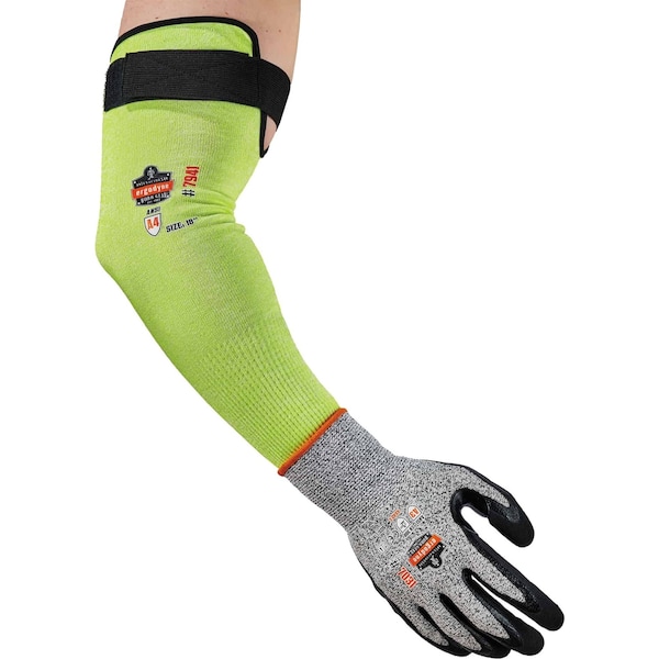 Ergodyne 18" Lime Cut-Resistant Protective Arm Sleeve Pair, PK144 - 7941CAPR18