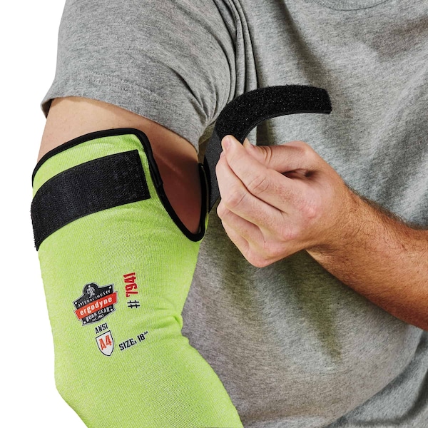 Ergodyne 18" Lime Cut-Resistant Protective Arm Sleeve Pair, PK144 - 7941CAPR18