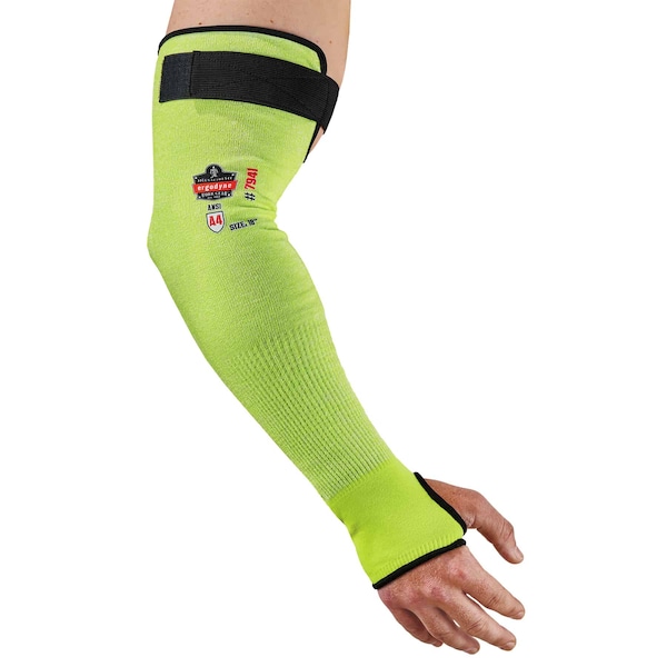 Ergodyne 18" Lime Cut-Resistant Protective Arm Sleeve Pair, PK144 - 7941CAPR18