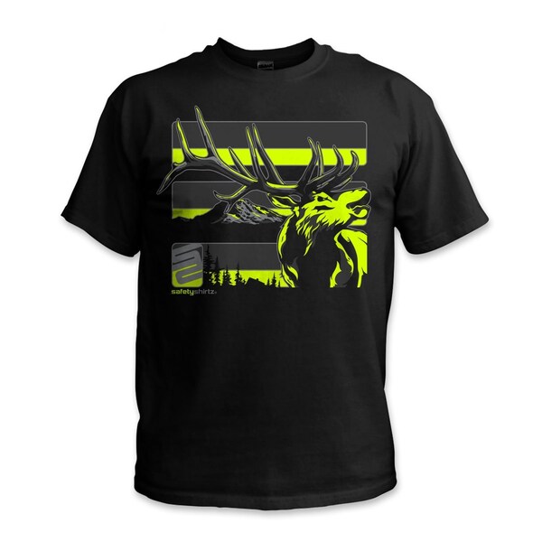 Safetyshirtz Stealth Elk Reflective High Visibility Tee, Black, XL - 70060501XL