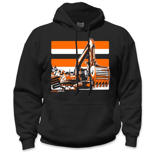 Safetyshirtz Excavator High Visibility Hoodie, Black, 3XL - 39020503XXXL