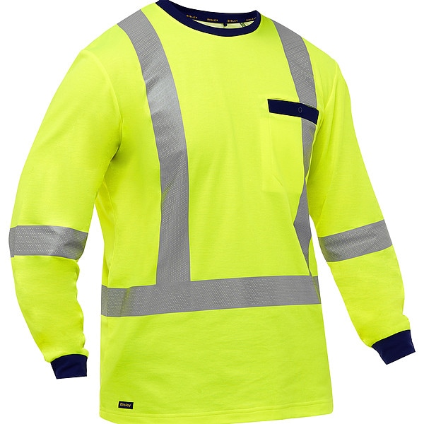 Bisley High-Visibility Shirt, Men's, Crew Neck - 313M6118X-Y/M