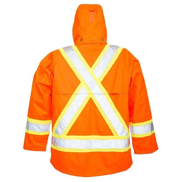 Viking Hi-Viz Safety Jacket, Polyester, Polyurethane, Class 3 Type R, Orange, 2XL - 6330JO-XXL
