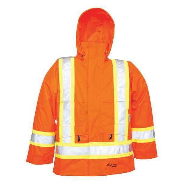 Viking Hi-Viz Safety Jacket, Polyester, Polyurethane, Class 3 Type R, Orange, 2XL - 6330JO-XXL