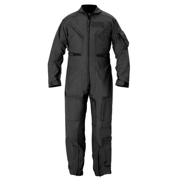 Propper Flight Suit, Nomex(R), 4.5 oz Fabric Weight, 30 3/8 in Inseam, Black, 38 Regular - F51154600138R