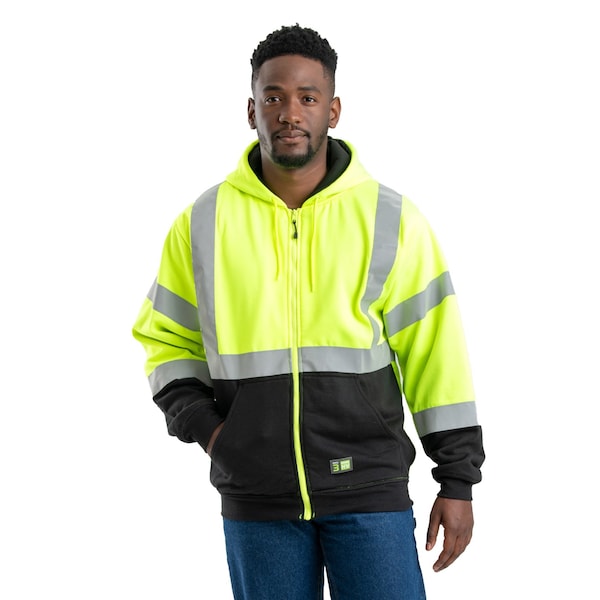 Berne Hi Vis Class 3 Color Block Hooded Sweats - HVF023