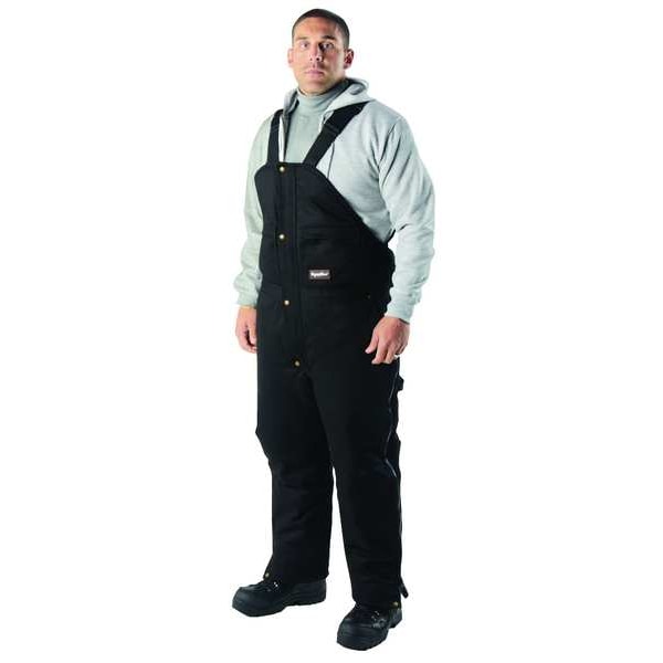 Refrigiwear 0685 Insulated Bib Overalls, Cotton, 7.5 oz Fabric Weight, 32 in Inseam, Black, 3XL - 0685RBLK3XL