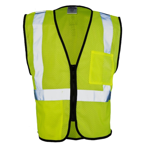 Kishigo 3X, Lime, Class 2, Double Pocket Zipper Mesh Vest- Economy - 1537-3X