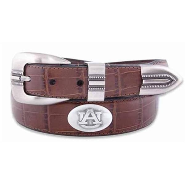 Zeppelinproducts ZeppelinProducts UAU-BOLPTCRC-TAN-42 Auburn Concho Croc Tan Leather Belt; 42 Waist - UAU-BOLPTCRC-TAN-42