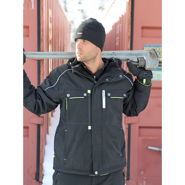 Refrigiwear Black Regular Medium Extreme Ss Hooded Jkt With Reflective Trim - 8750RBLKMED