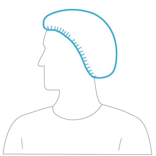 Zoro Select Bouffant Cap, Polypropylene, 24 in Dia., White, L, 1000 PK - 15824W/10