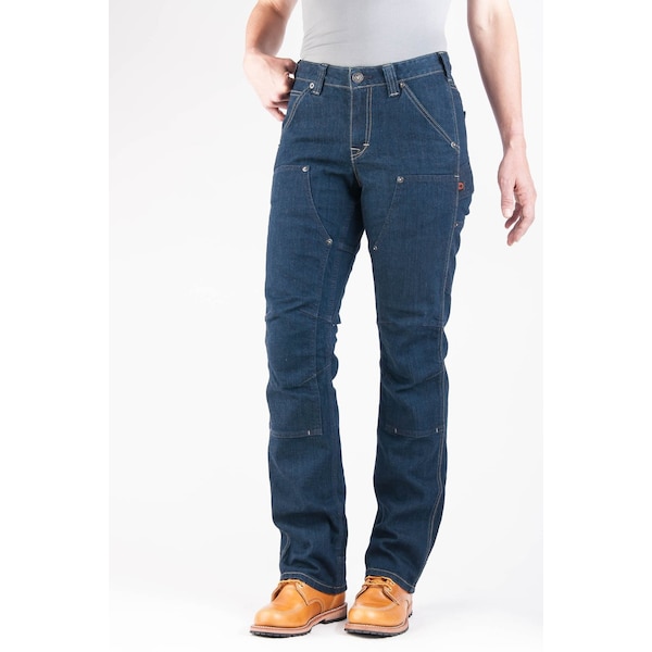 Dovetail Workwear Women's Utility Pant, 000, Indigo Denim, 85% cotton / 14% polyester / 1% spandex - DWF18P2D-502-000X32