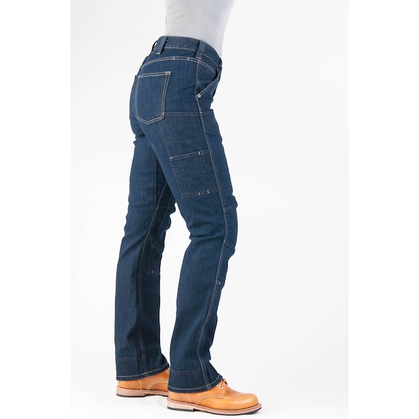 Dovetail Workwear Women's Utility Pant, 000, Indigo Denim, 85% cotton / 14% polyester / 1% spandex - DWF18P2D-502-000X32
