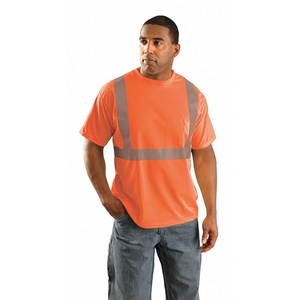 Occunomix Men's T-Shirt, Polyester, Orange - LUX-SSETP2B-OXL