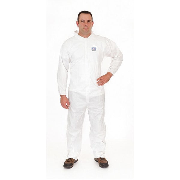 International Enviroguard Coverall, Elastic Wrist/L, White, PK25 - 8112