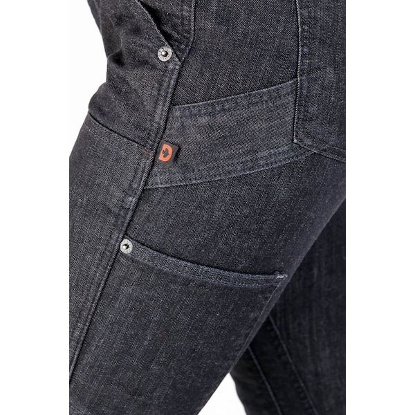 Dovetail Workwear Women's Work Pant, 8, Heathered Black Denim, 91% cotton / 6% poly / 3% spandex - DWF18P1D-001-8X32