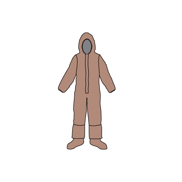 Kappler Disposable Coveralls, Hooded, 2XL/3XL, Zipper/Double Storm Flap, Elastic Cuff, Attached Boots Ankle - Z3H426TN2X3X
