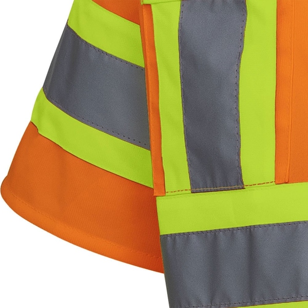 Pioneer Sleeved Vest, Polyester, Hi-Vis Orange, 2XL - V1023550U-2XL