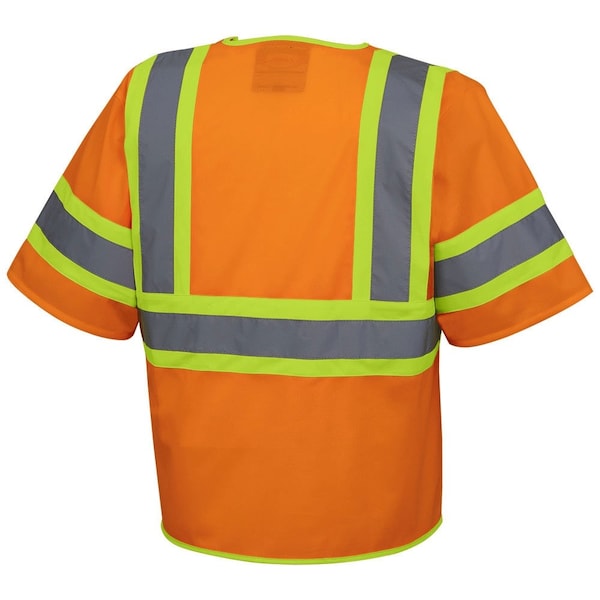Pioneer Sleeved Vest, Polyester, Hi-Vis Orange, 2XL - V1023550U-2XL
