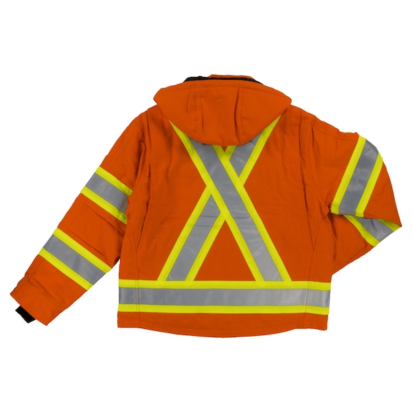 Tough Duck Hi-Vis Safety Jacket, 100% Cotton 10 oz Duck, Class 1 Type O, Navy, XL - S45711