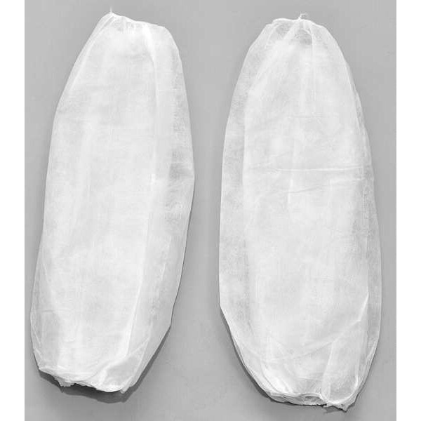 Action Chemical Poly-Lite Disposable Sleeves, 18 in Length, 1.25 mil Thick, Serged Seam, White, 200 PK - PP118