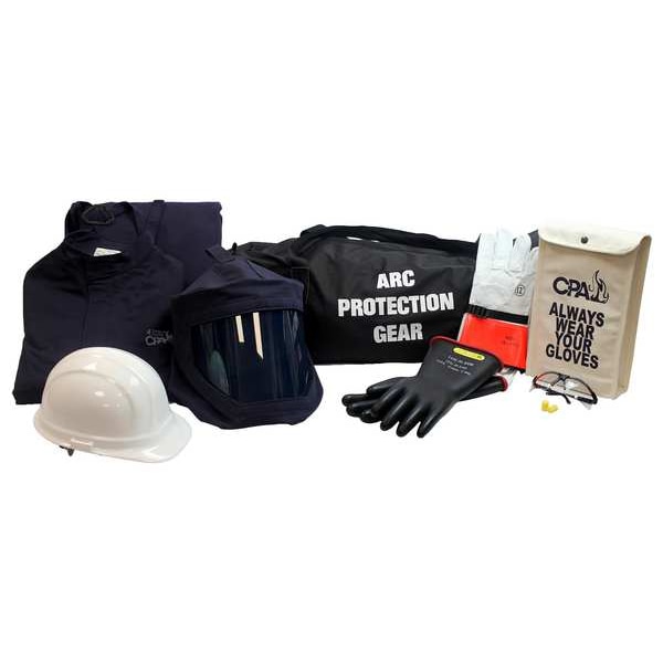 Chicago Protective Apparel Arc Flash Jacket and Bib Kit, Navy, XL - AG-43-XL