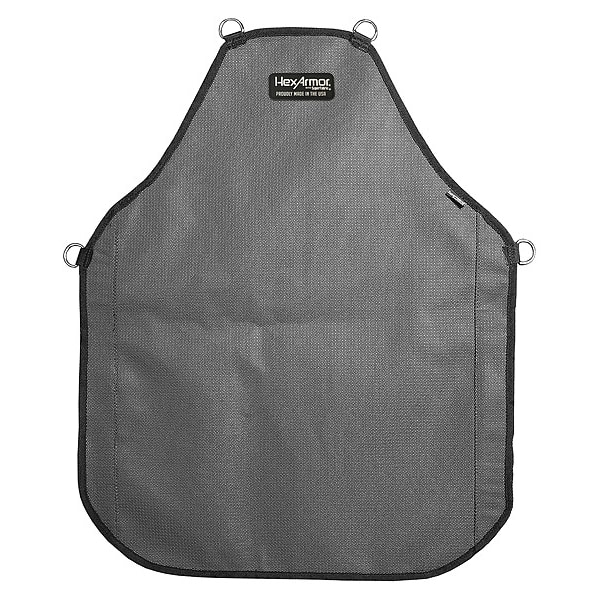 Hexarmor Bib Apron, Gray/Black, 30 In. L, 24 In. W - AP322