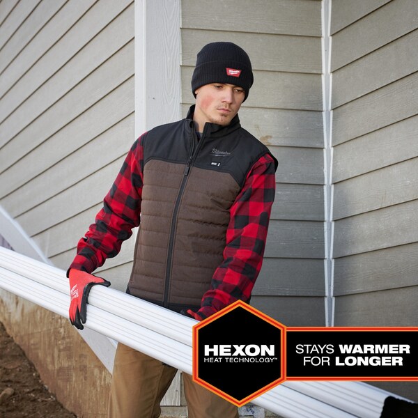 Milwaukee Tool Axis Heated Vest, Polyester, 2 to 8 hours Heating Time, 3 Heat Settings, Black, M - M300B-21M
