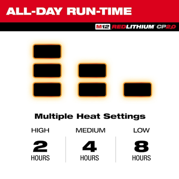 Milwaukee Tool Axis Heated Vest, Polyester, 2 to 8 hours Heating Time, 3 Heat Settings, Black, M - M300B-21M