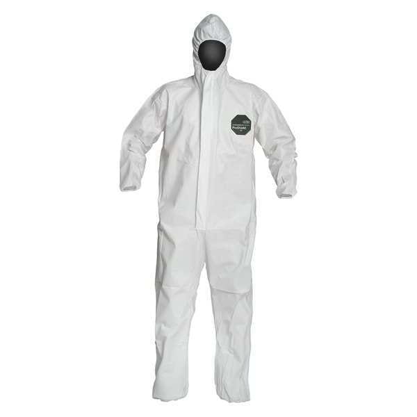 Dupont Disposable Coverall, Hooded, 3XL, ProShield(R) 50, Zipper, Elastic Cuff, Elastic Ankle, Serged Seam - NB127SWH3X002500